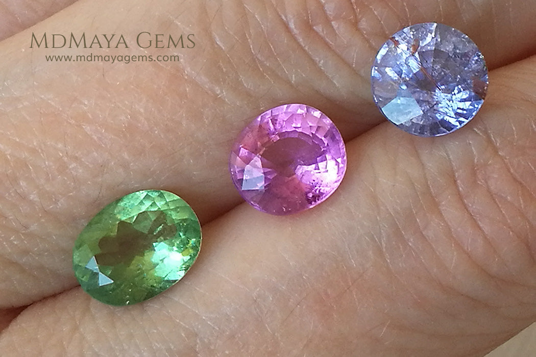 Set of type Paraiba Tourmaline Gemstones (Copper Bearing Tourmalines)