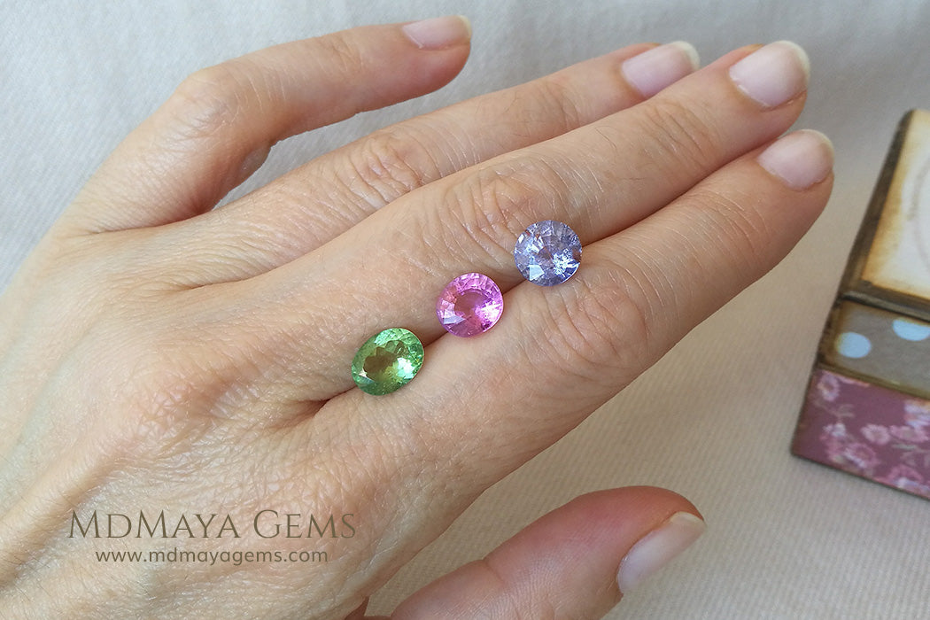 Set of type Paraiba Tourmaline Gemstones (Copper Bearing Tourmalines)