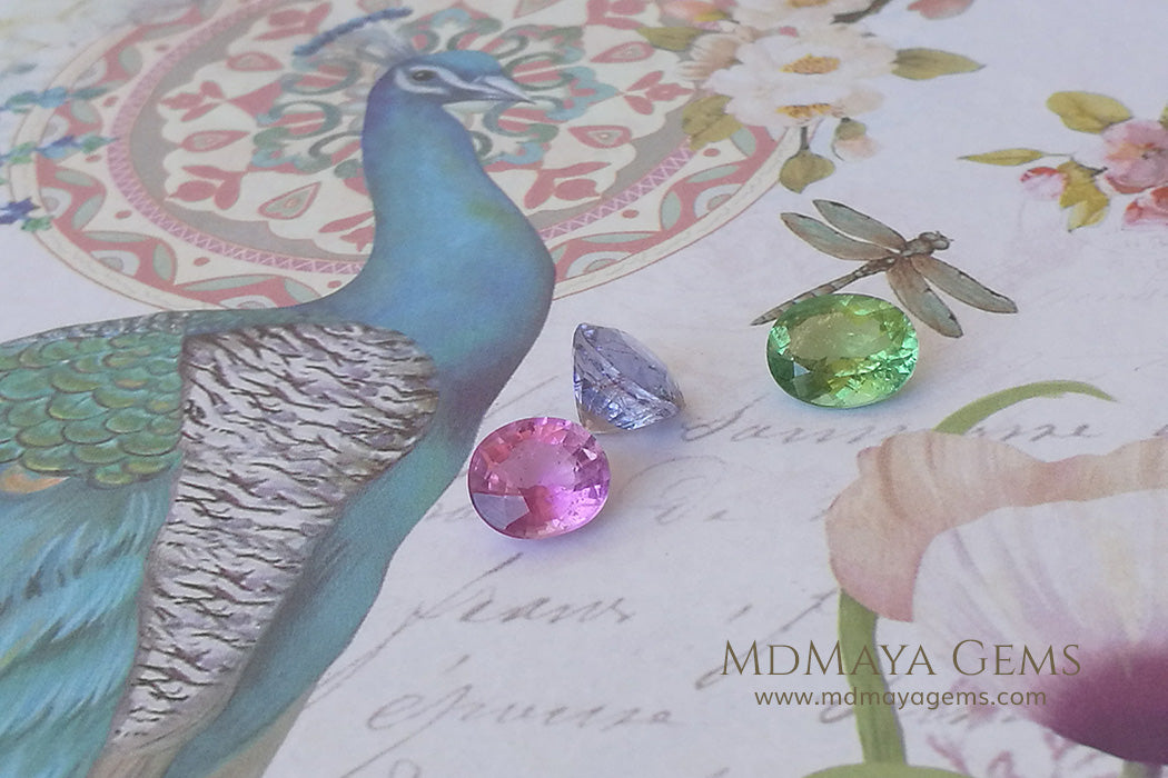 Set of type Paraiba Tourmaline Gemstones (Copper Bearing Tourmalines)