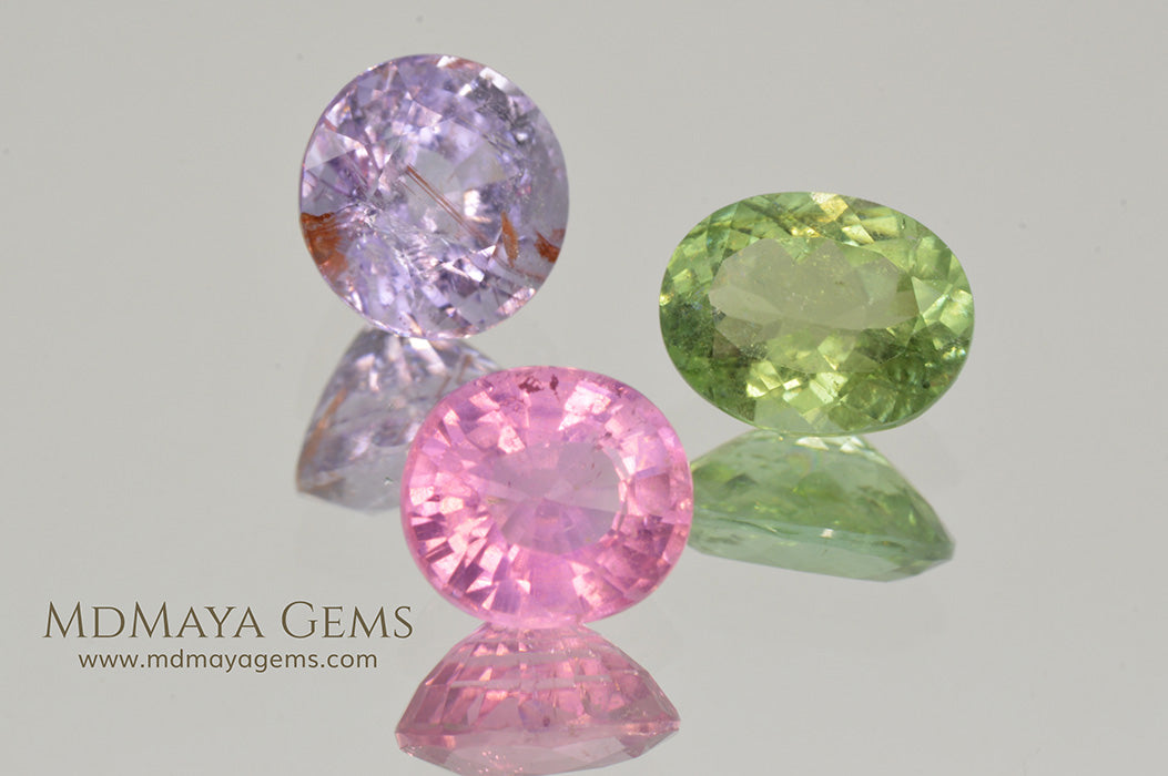 Set of type Paraiba Tourmaline Gemstones (Copper Bearing Tourmalines)