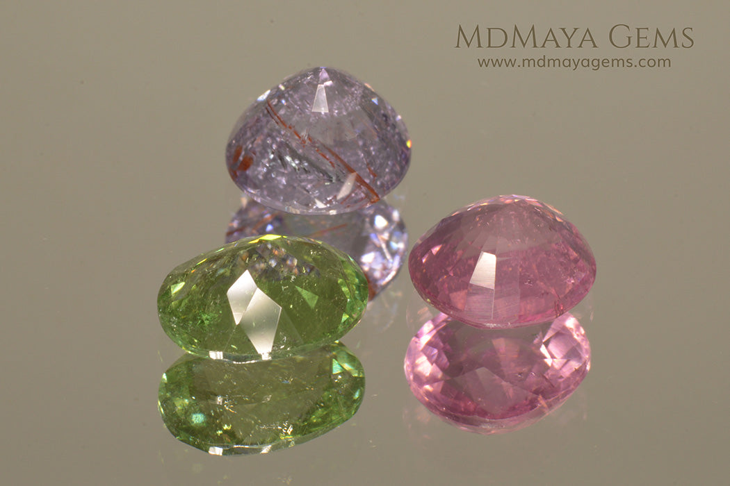 Set of type Paraiba Tourmaline Gemstones (Copper Bearing Tourmalines)