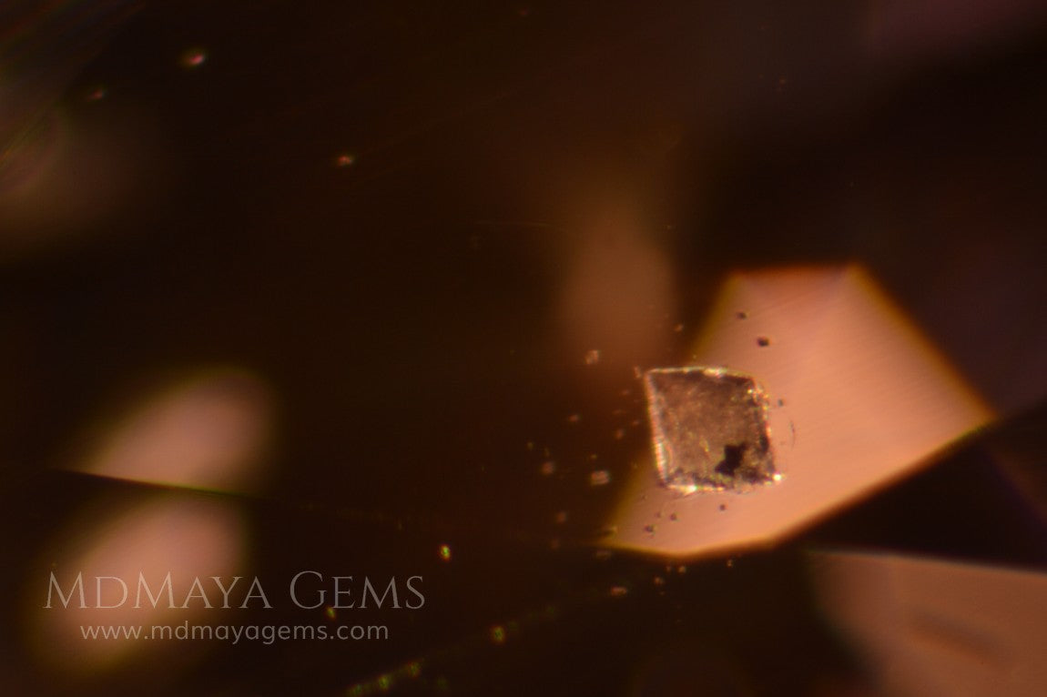Solid Inclusions in Purple Spinel 2.03 ct cushion cut