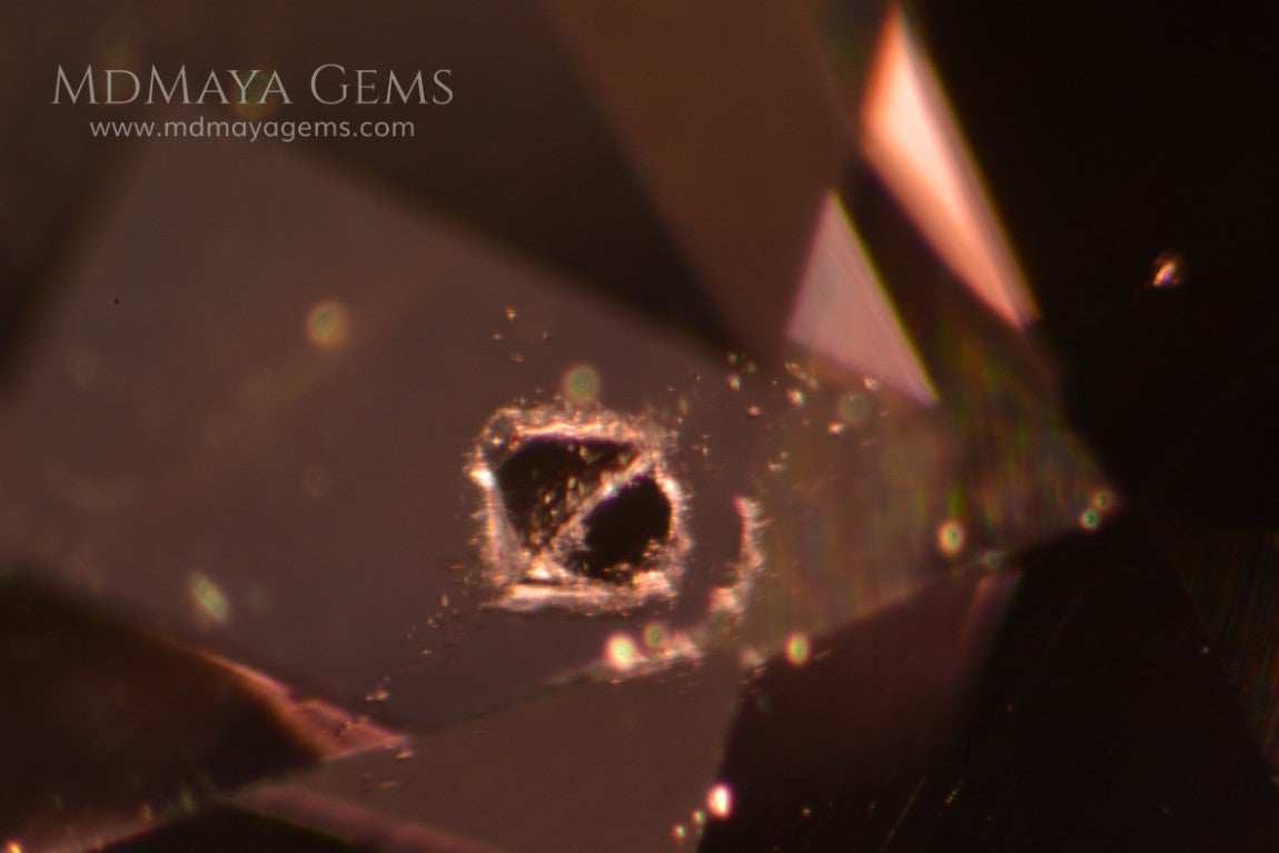 Solid Inclusions in Purple Spinel 2.03 ct cushion cut