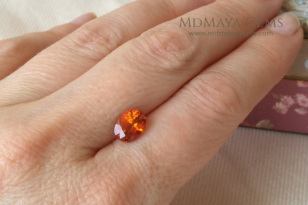 Rich Orange Spessartite Garnet Oval Cut. 2.74 ct