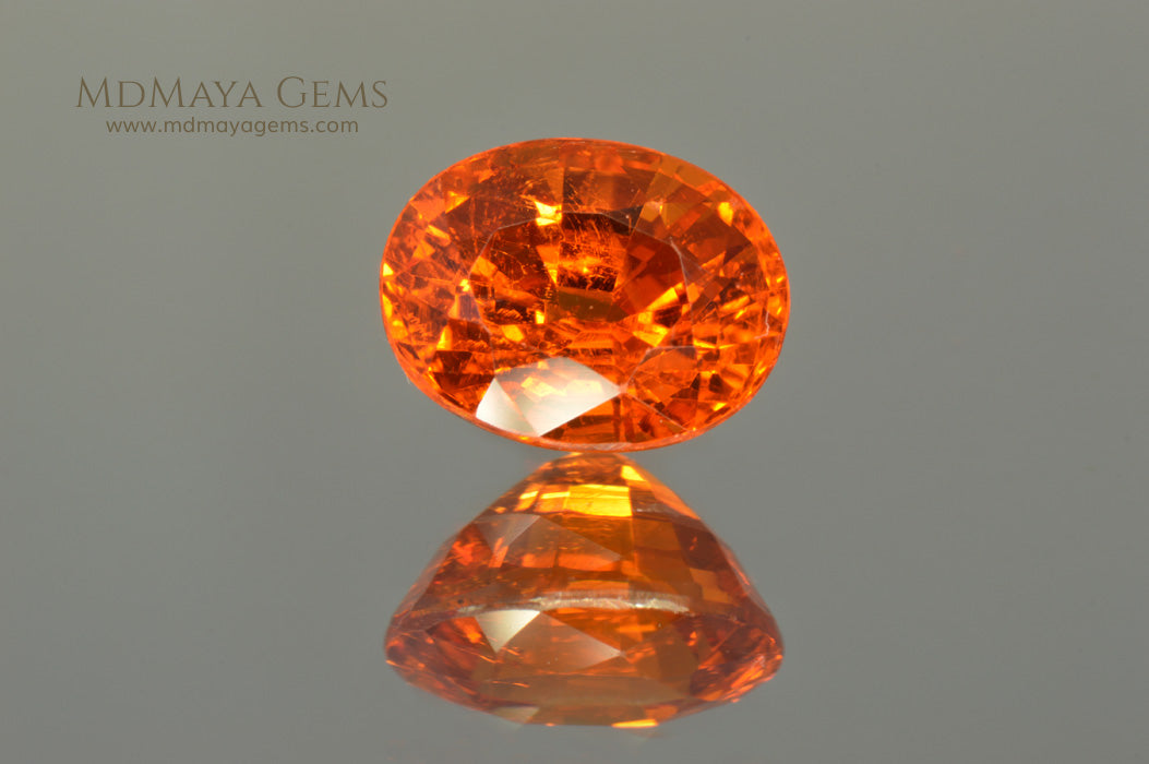 Rich Orange Spessartite Garnet Oval Cut. 2.74 ct