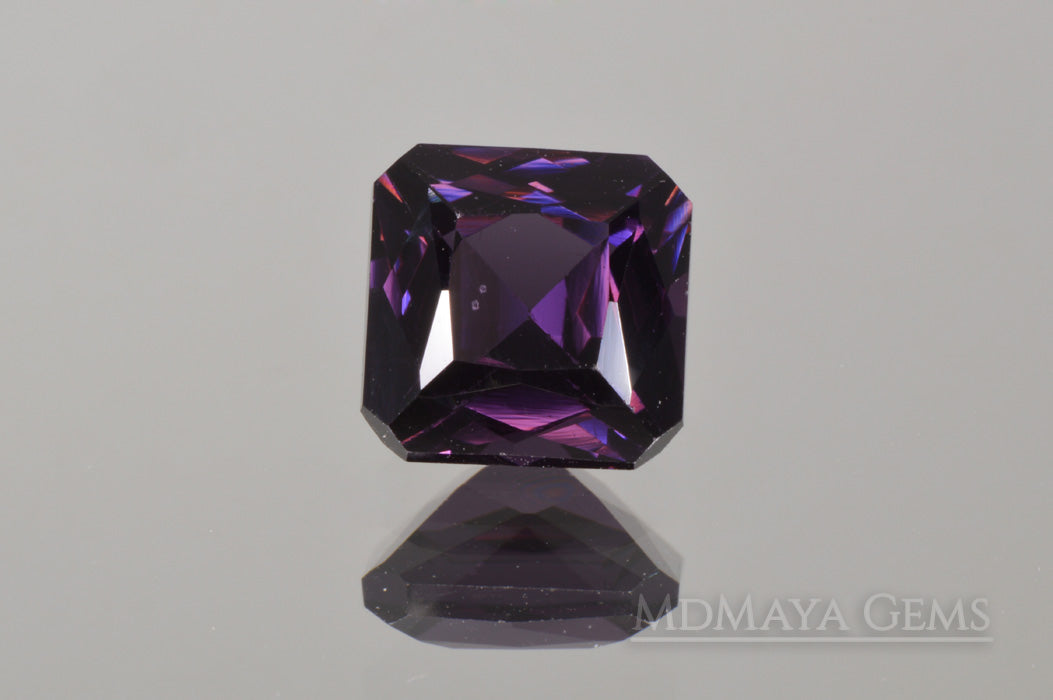 Lush Dark Violetish Purple Spinel.  2.20 ct square cut