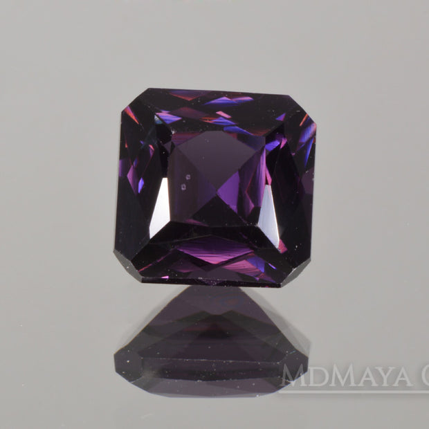 Lush Dark Violetish Purple Spinel.  2.20 ct square cut