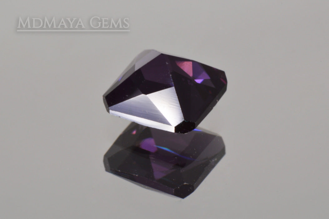 Lush Dark Violetish Purple Spinel.  2.20 ct square cut