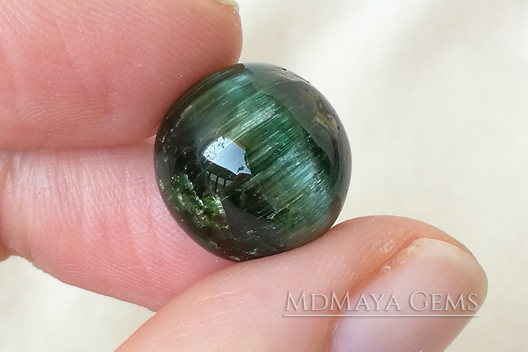 Cat's Eye Green Tourmaline Gemstone 14.41 ct