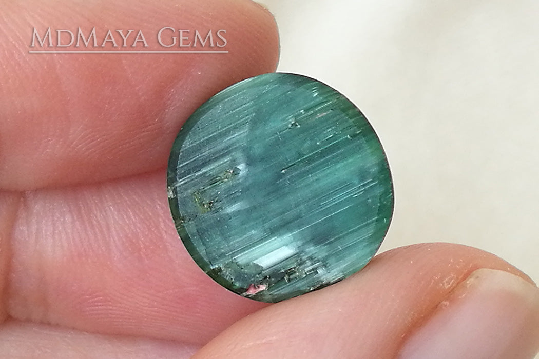 Cat's Eye Green Tourmaline Gemstone 14.41 ct