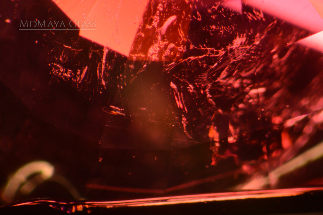 Two-Phase inclusions in Rubellite Tourmaline Gemstones