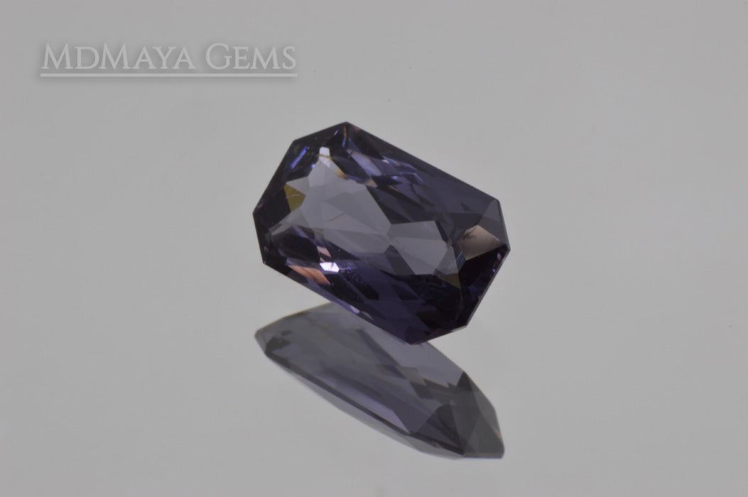 Unheated Violet Grey Spinel Gem. Octagon Cut. 1.42 ct