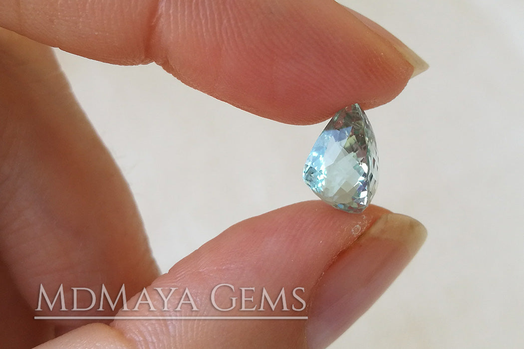 Beautiful very Light Blue Aquamarine. Pear Cut. 2.96 ct