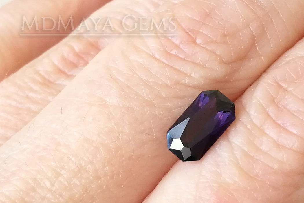 Darkish Violet Spinel Rectangle Cut 1.47 ct (under daylight)