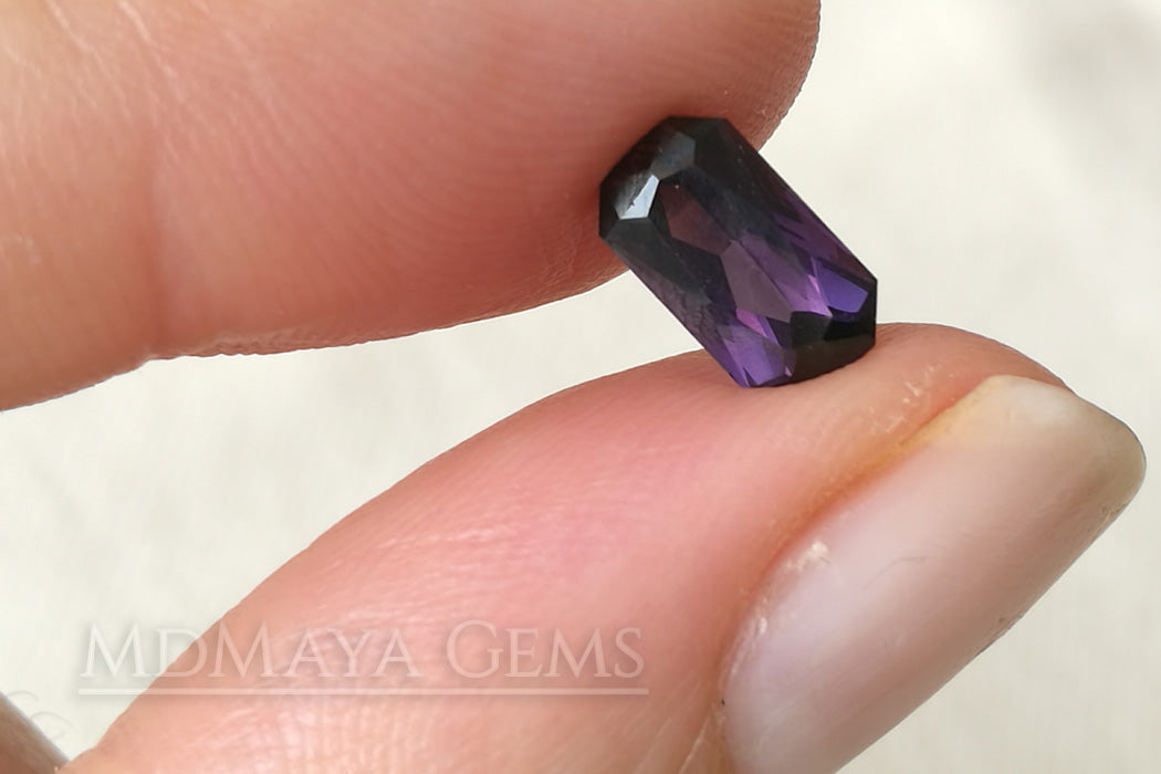 Darkish Violet Spinel Rectangle Cut 1.47 ct (under daylight)