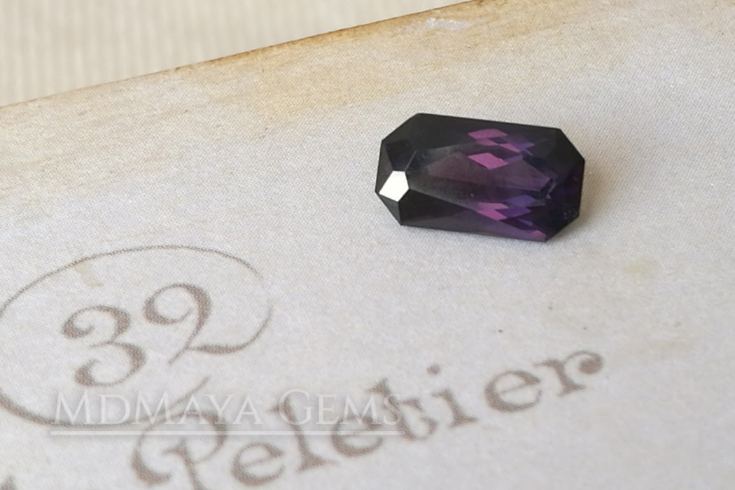 Darkish Violet Spinel Rectangle Cut 1.47 ct (under daylight)