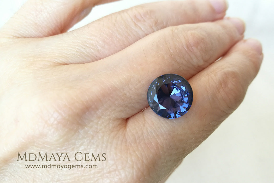 Natural Violet Spinel from Tanzania Round Cut 5.95 ct
