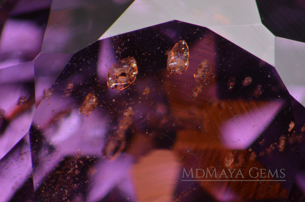 Solid Inclusions in Awesome Natural Violetish Purple Spinel Gemstone. 2.31 ct