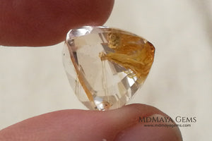White topaz with amazing golden inclusions 19.62 ct