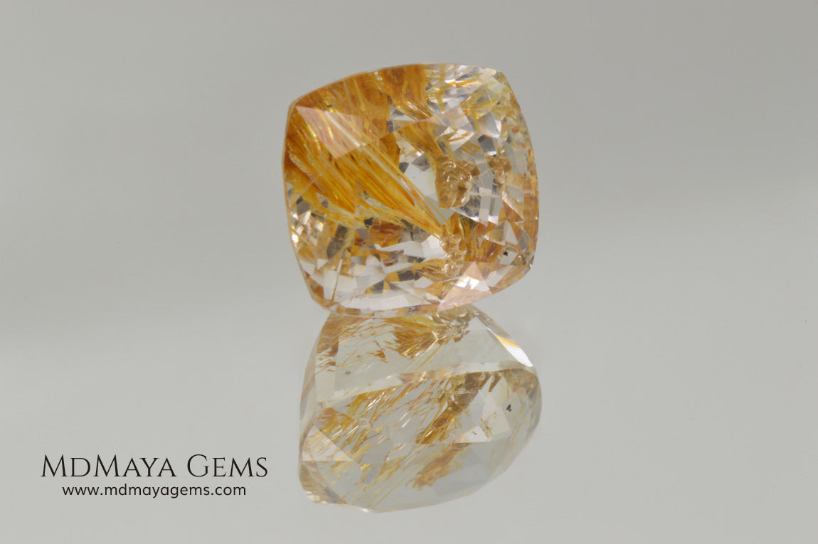 White topaz with amazing golden inclusions 19.62 ct