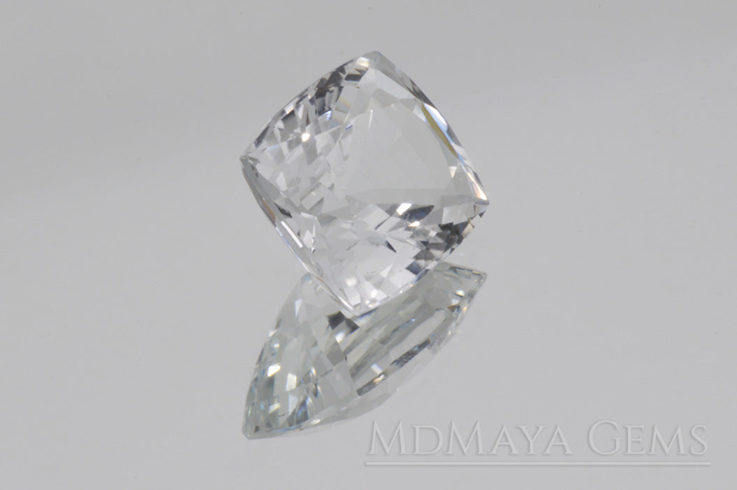 Affordable White Topaz gemstone from Mogok 11.13 carat Cushion Cut