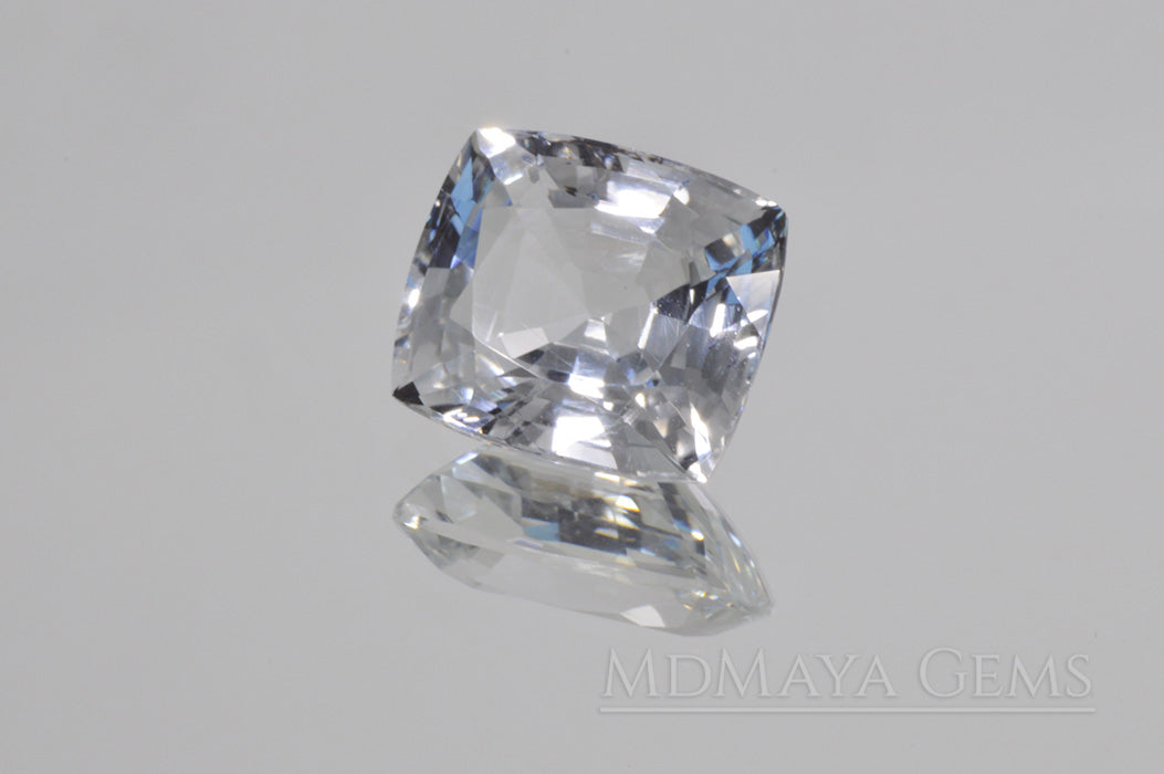 Affordable White Topaz gemstone from Mogok 11.13 carat Cushion Cut