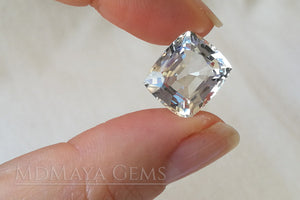 Affordable White Topaz gemstone from Mogok 11.13 carat Cushion Cut