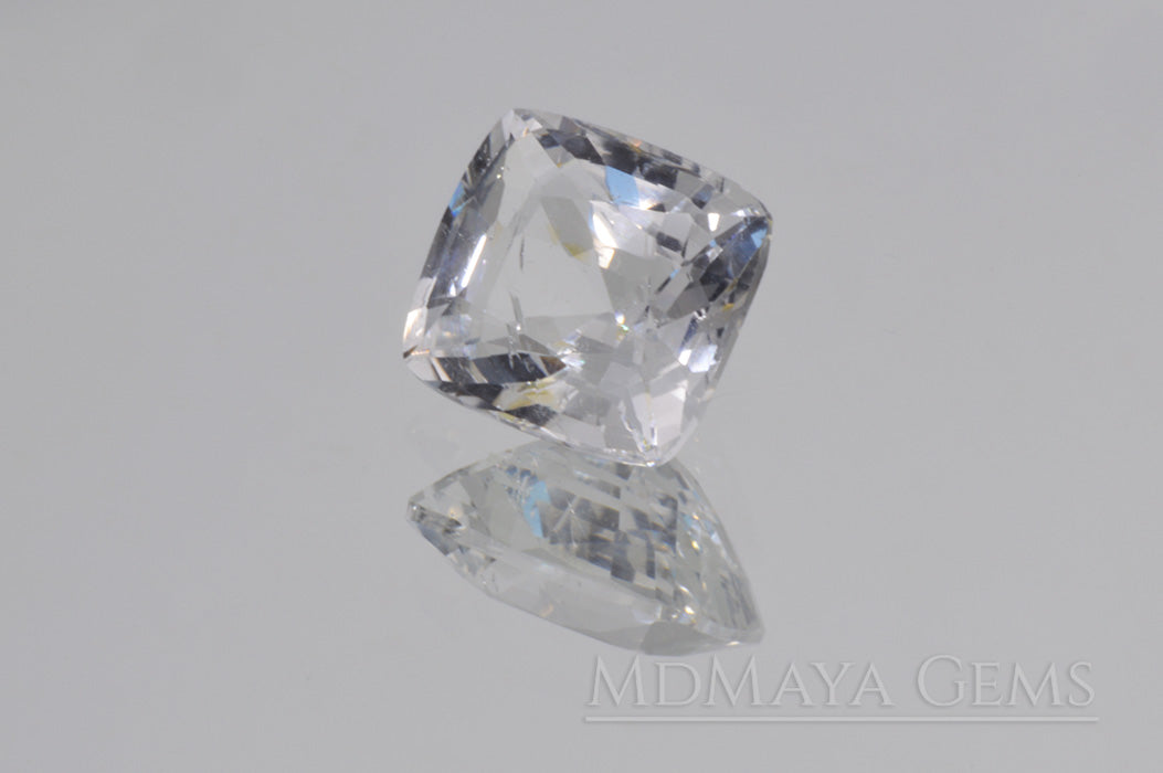 Genuine White Topaz 4.20 ct Cushion Cut. Affordable Gemstone