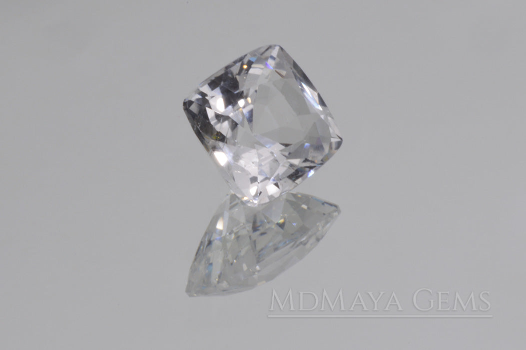 Genuine White Topaz 4.20 ct Cushion Cut. Affordable Gemstone