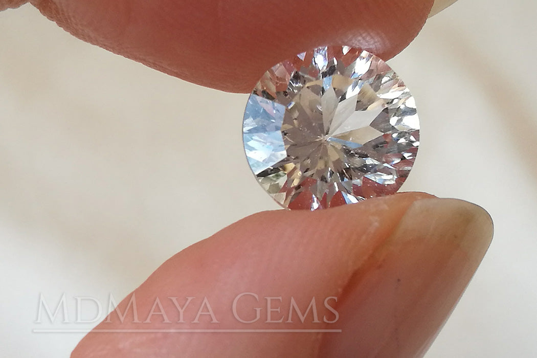 Natural and Untreated White Topaz 4.26 ct Round Cut