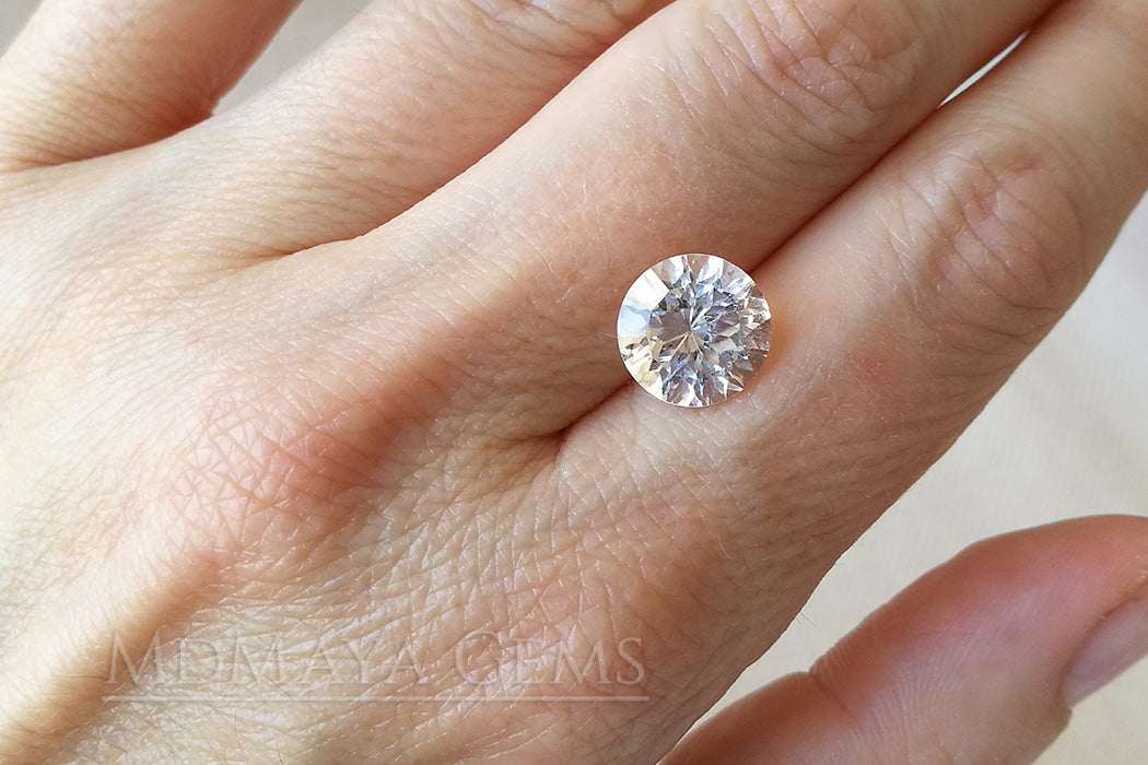 Natural and Untreated White Topaz 4.26 ct Round Cut
