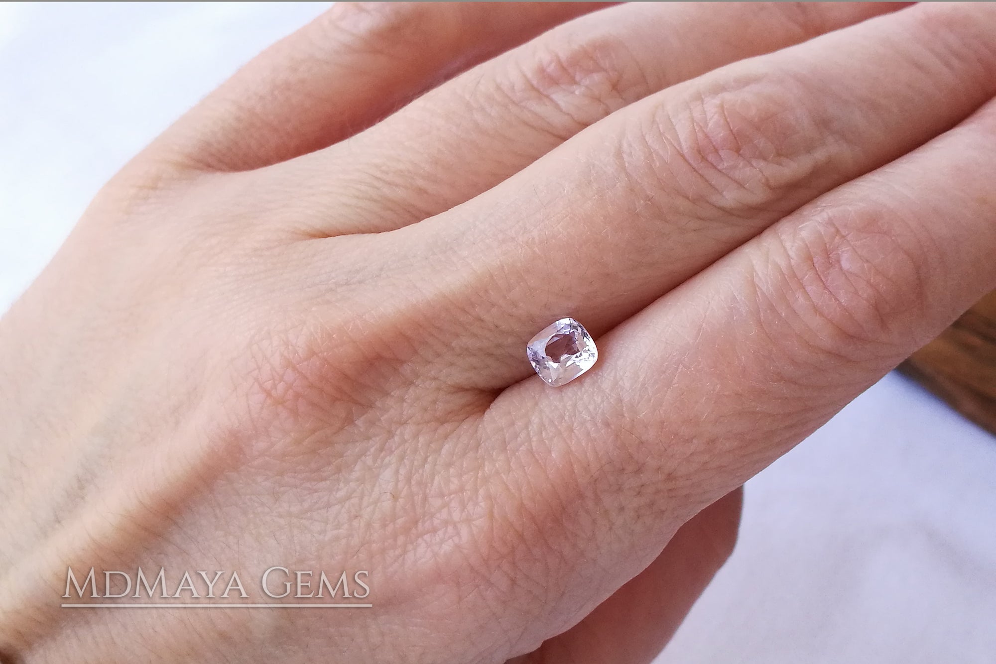Shimmering White Spinel 0.92 ct Cushion Cut