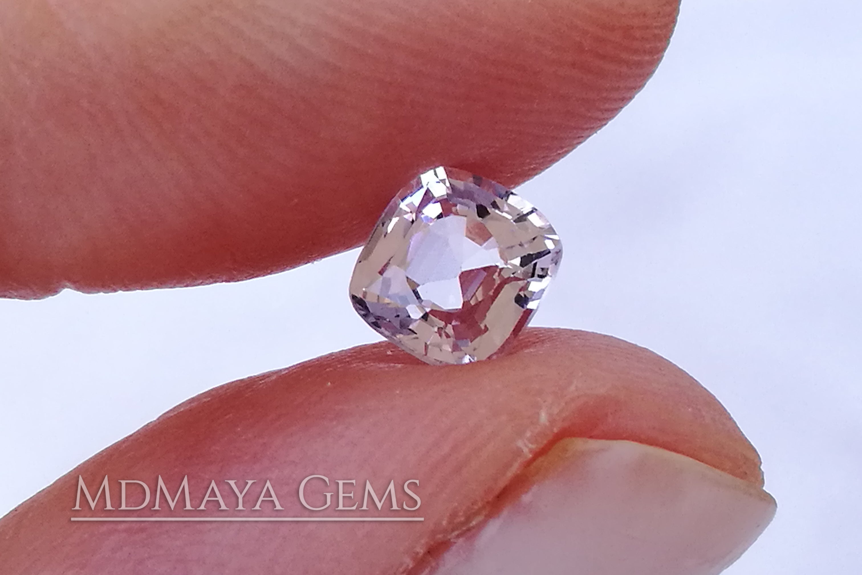 Shimmering White Spinel 0.92 ct Cushion Cut