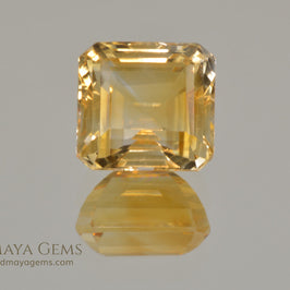 Flawless Golden Yellow Citrine Square Cut 6.80 ct