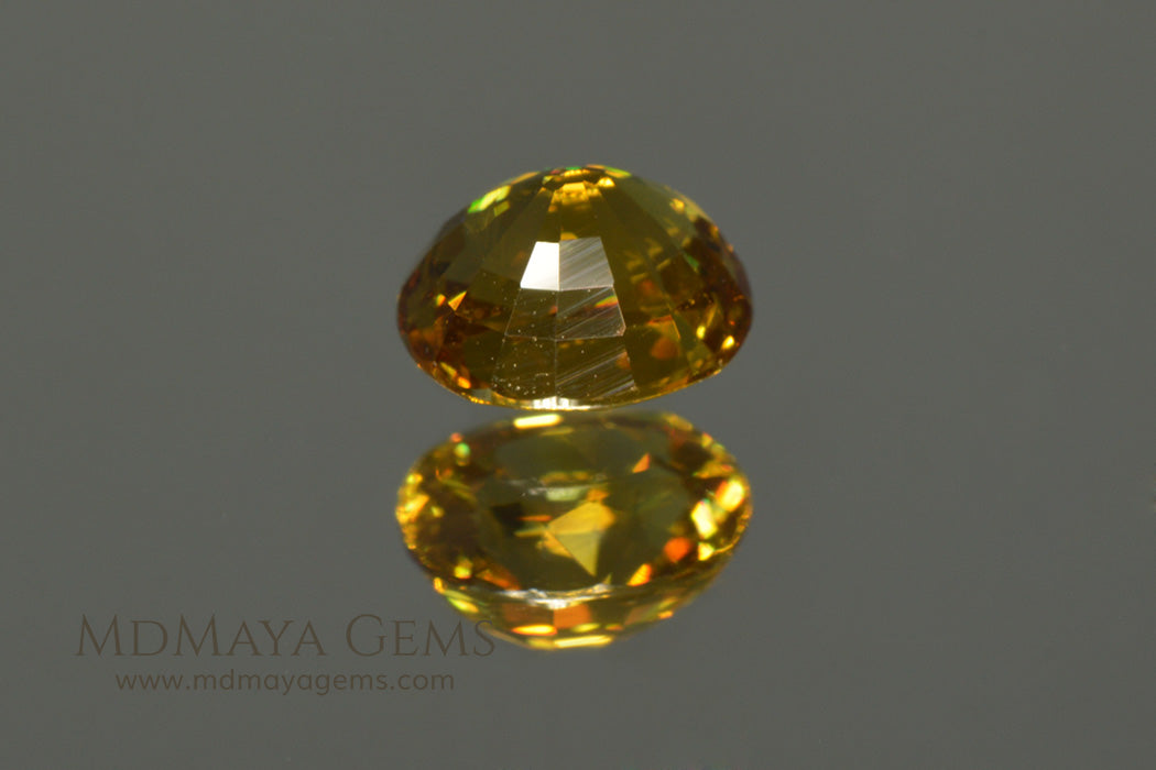 Vivid Untreated Yellow Mali Garnet Oval Cut 1.38 ct
