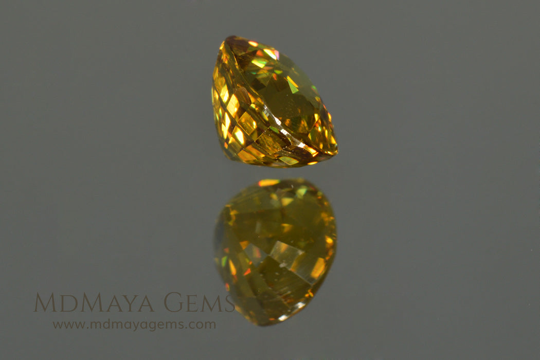 Vivid Untreated Yellow Mali Garnet Oval Cut 1.38 ct