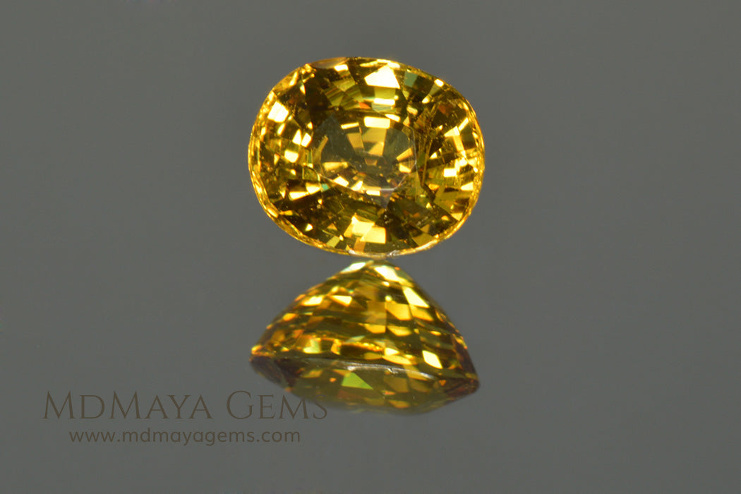 Vivid Untreated Yellow Mali Garnet Oval Cut 1.38 ct