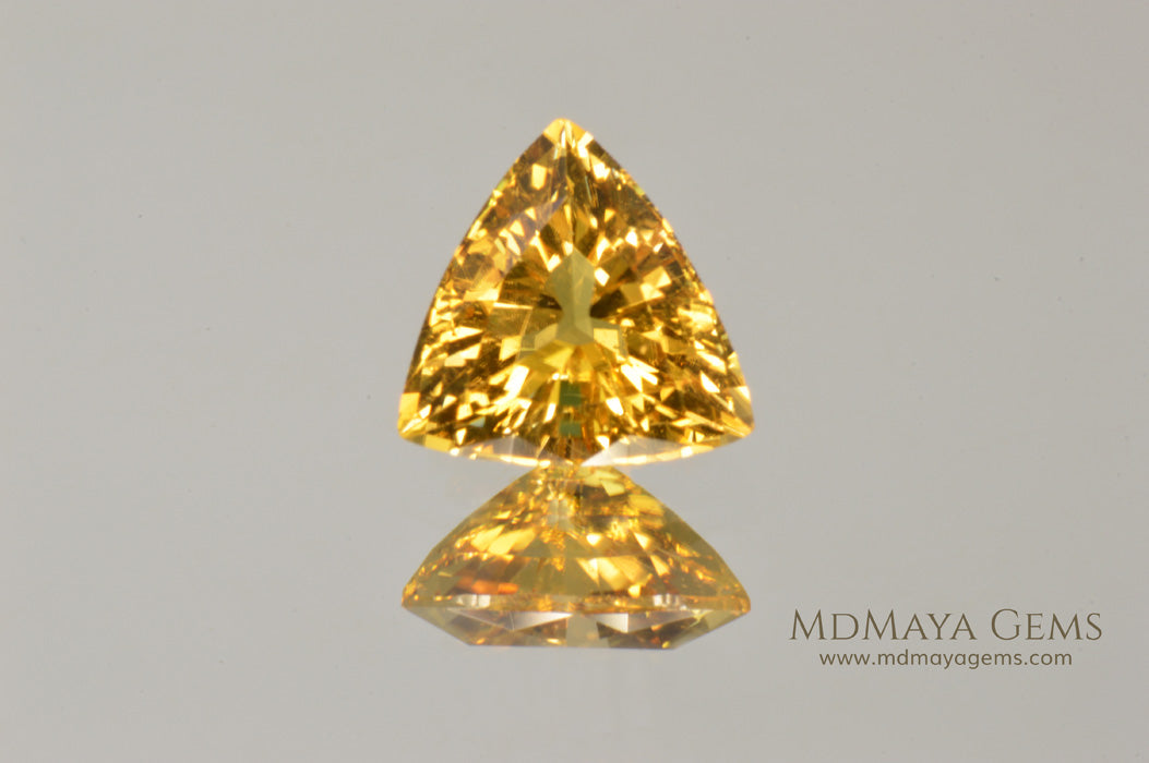 Unique Yellow African Tourmaline Trillion Cut 1.35 ct