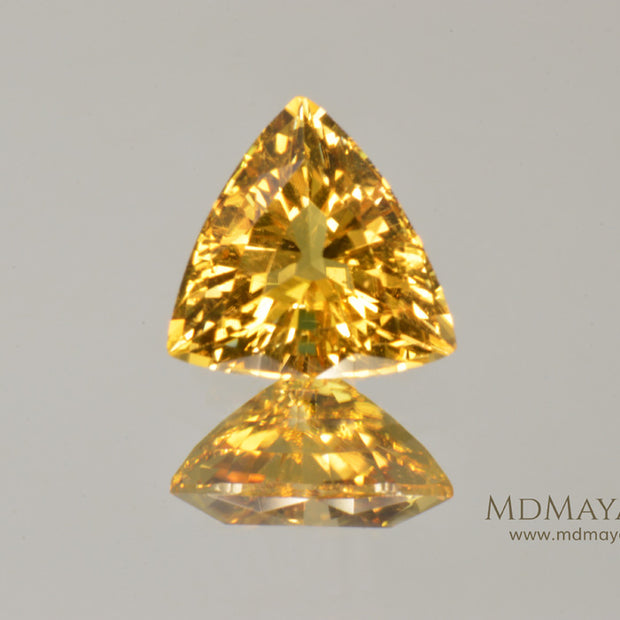 Unique Yellow African Tourmaline Trillion Cut 1.35 ct