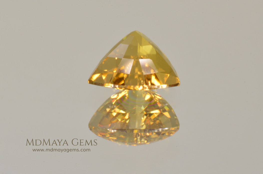 Unique Yellow African Tourmaline Trillion Cut 1.35 ct
