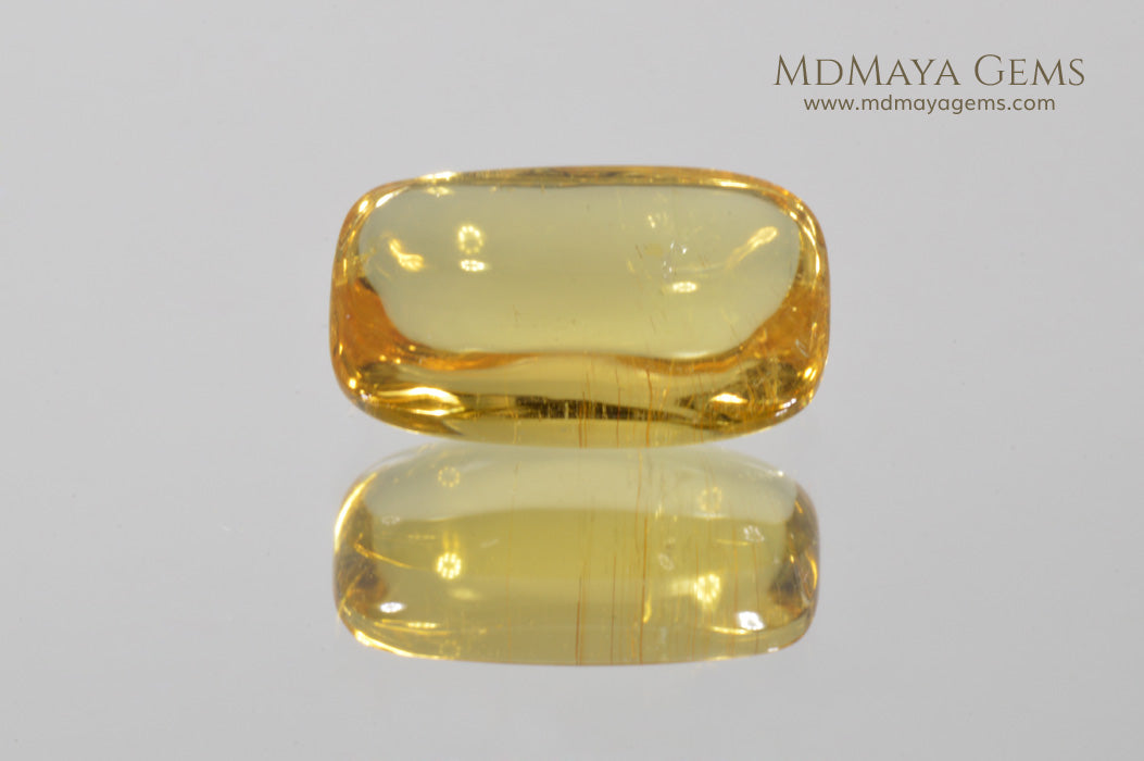 Bright Yellow Tourmaline Cabochon Cut 3.54 ct