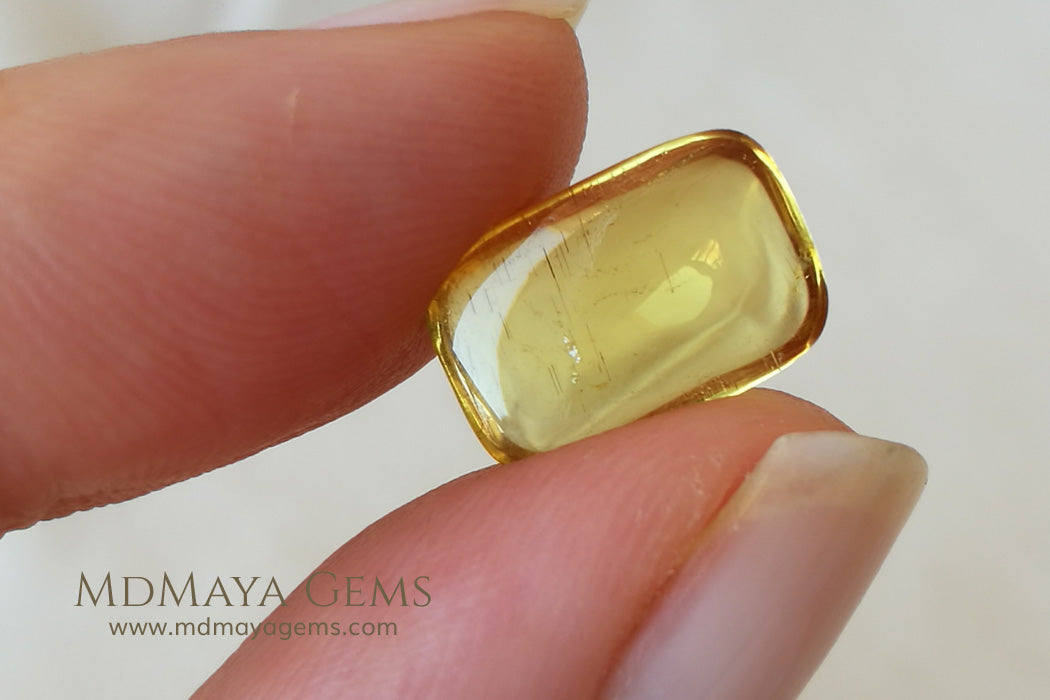 Bright Yellow Tourmaline Cabochon Cut 3.54 ct