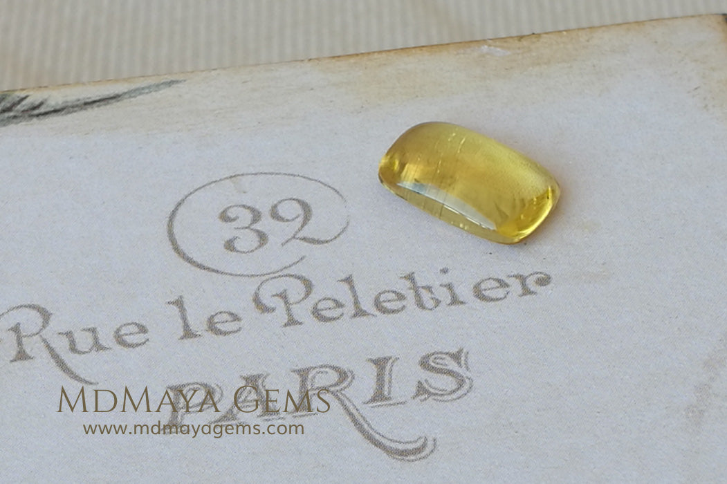 Bright Yellow Tourmaline Cabochon Cut 3.54 ct